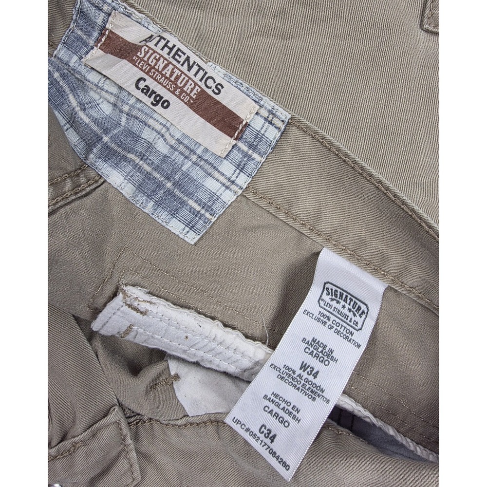 Levi's Signature Khaki Cargo Utility Y2K Outdoor Shorts Men's Size 34W - Picture 3 of 4